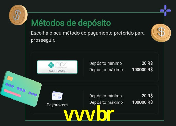 O cassino vvvbr oferece uma grande variedade de métodos de pagamento